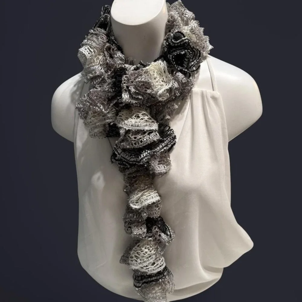 ✨ Handmade Ruffle Lace Scarf — 56